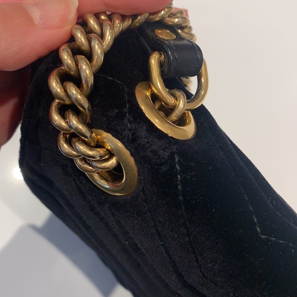 GUCCI MARMONT VELVET BLACK PURSE - Picture 9 of 10